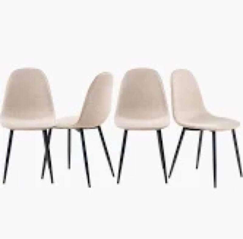 Charlton Tweed Fabric Scandinavian Dining Chair Set of 4