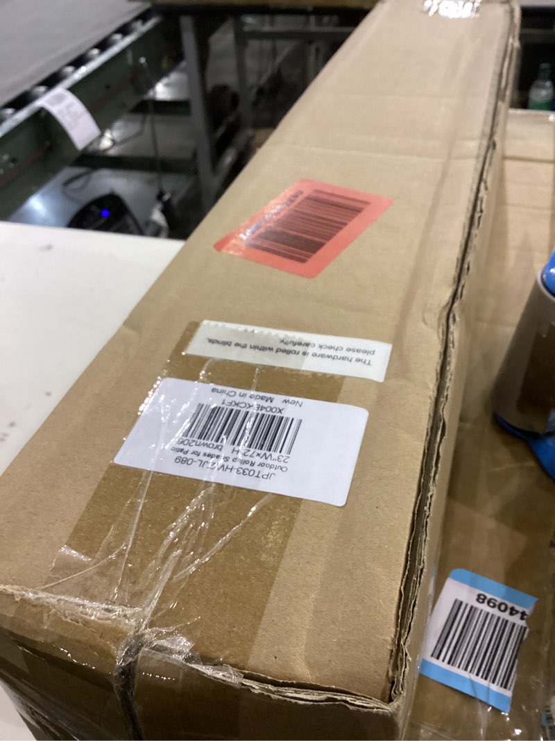 Condition photo showing New/Like New for Paramondo Outdoor Roller Shades for Patio, Exterior Waterproof Reed Roller Blinds, Outdoor Bamboo Shades for Patio, Roll Up Screen for Porch, Pergola, Balcony, Gazebo, 23" W x 72" L, Brown206 Bamboo - Brown206 23'' W x 72'' L