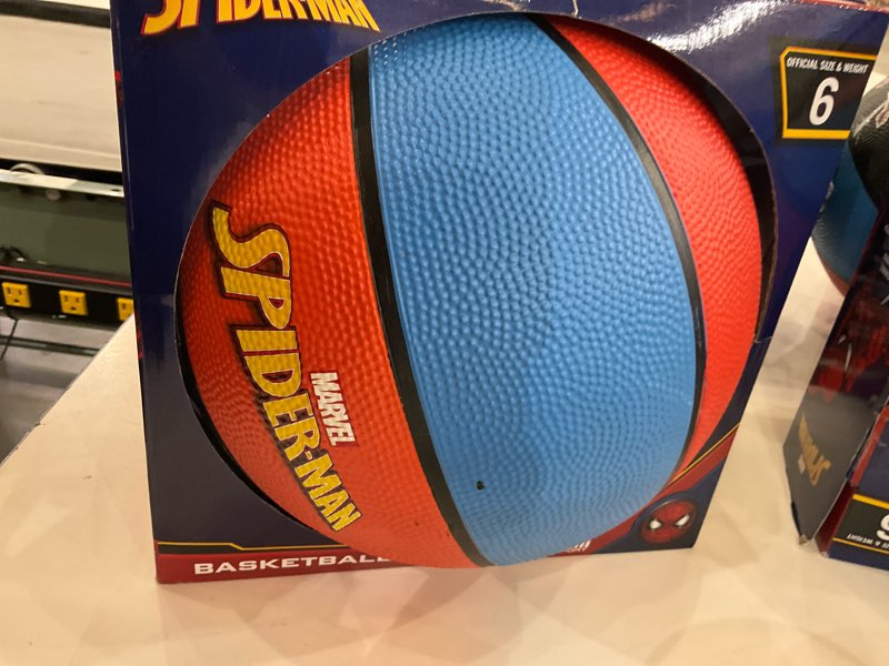 Marvel Spider-Man Basketball Size 6, Avengers Indoor and Outdoor Game Youth Sports Ball for Boys and