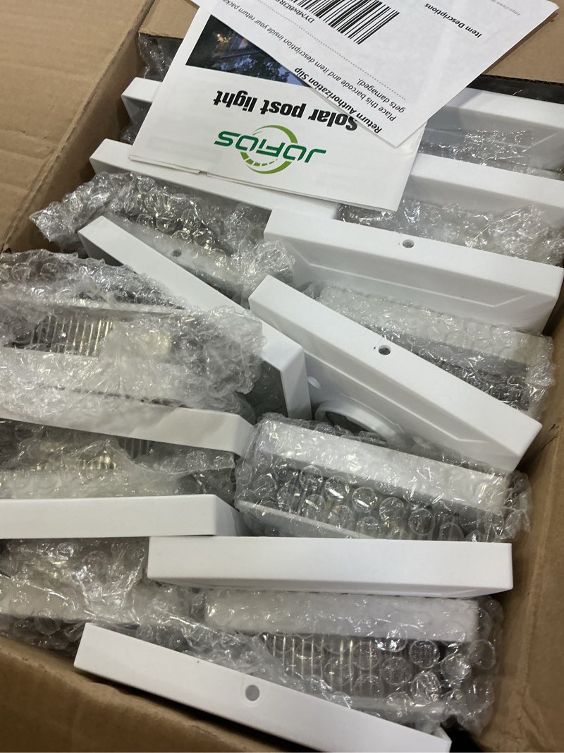 Condition photo showing New/Like New for post cap lights 6pack, 4x4 deck fence post solar lights outdoor with warm white lighting,white waterproof solar post lights for vinyl/wood posts to decorate fence, deck,garden, patio white 6