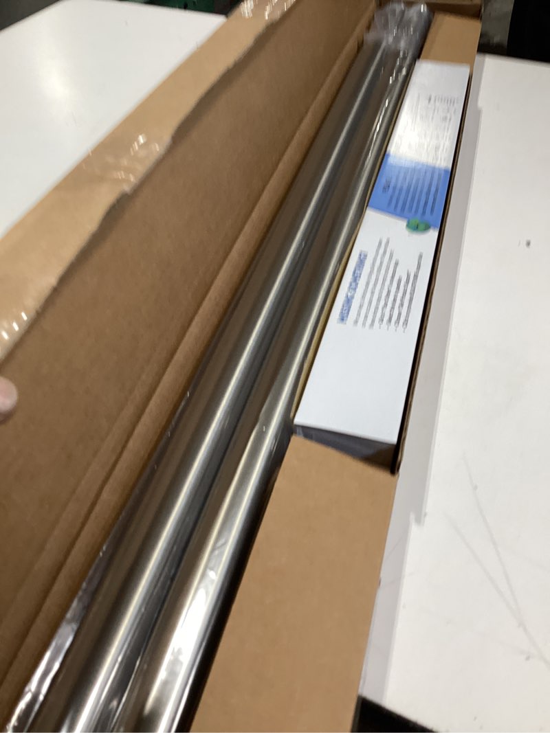 Condition photo showing Good Condition for blasthome® non-adjustable luxury curtain rods for windows, 1 ¼” rod set, 6 foot fixed length (two rods connect for a seamless look), brushed nickel single rod brushed nickel 6 foot