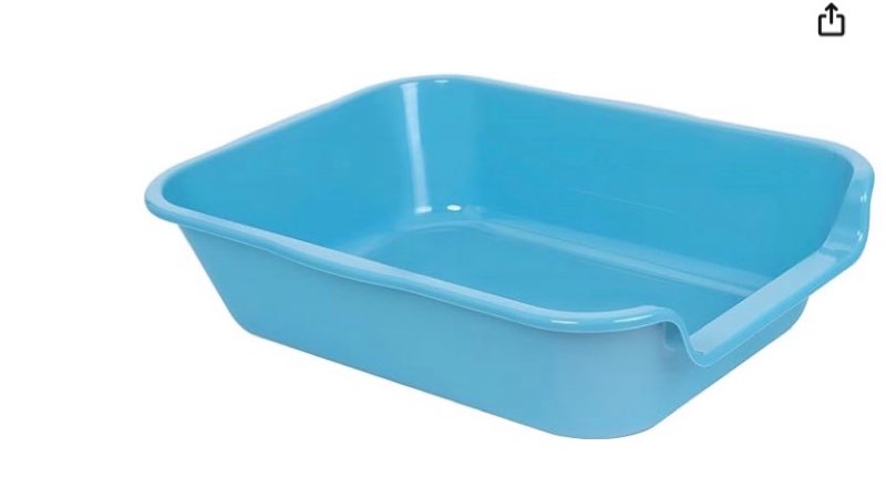 1 pack extra large dog litter box pan tray (abs material), low entry jumbo senior litter boxes for multiple kitten big cats, pet safe indoor dog potty (black, 24\" l x 20\" w) large (pack of 1) light blue