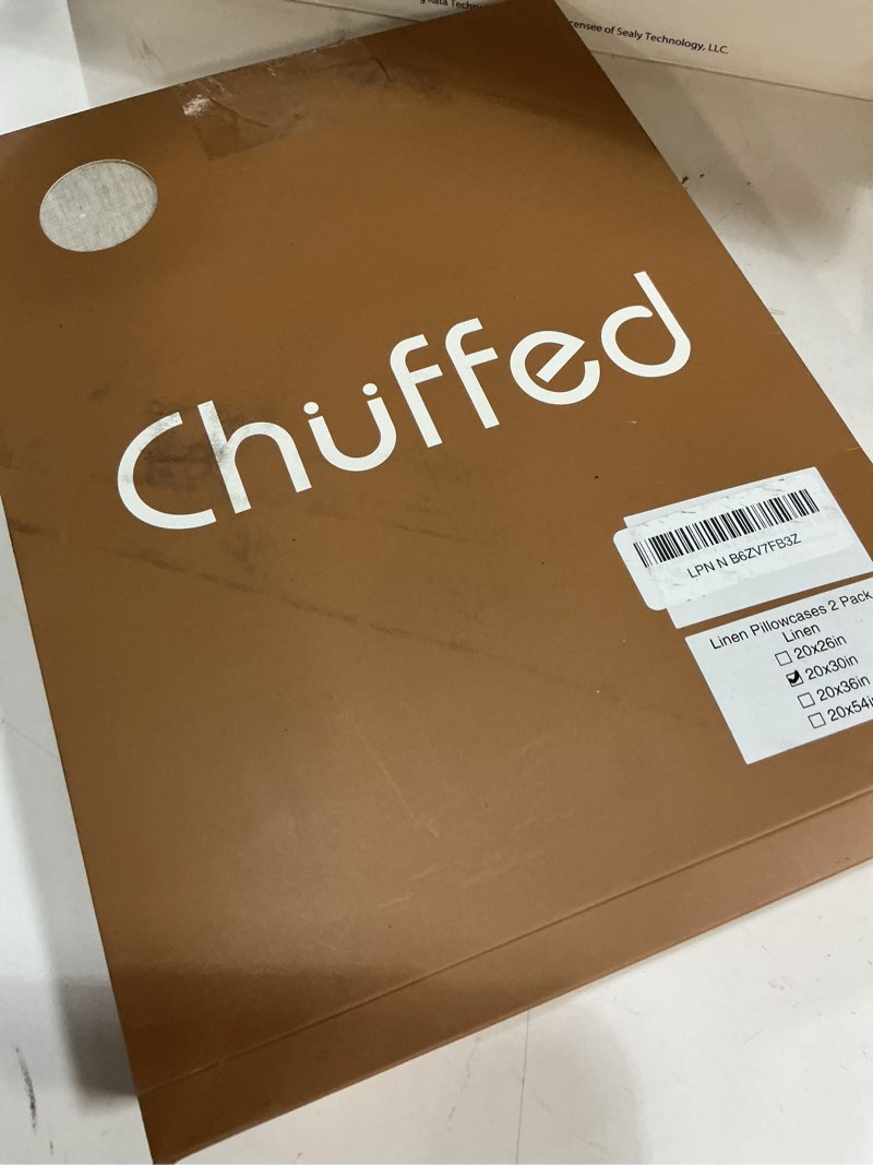 Condition photo showing Good Condition for chuffed 100% french linen pillow cases queen size set of 2, stone washed flax pillow shams with zipper closure - breathable & cooling for hot sleepers,20x30 inches, natural linen linen queen (20" x 30")