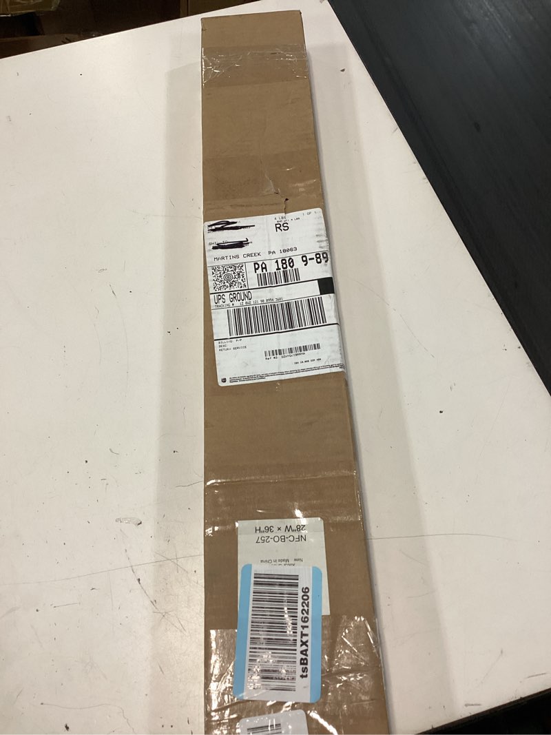 Condition photo showing New/Like New for lazblinds cordless cellular shades, no tools no drill blackout honeycomb shades pleated blinds for windows, 28'' w x 36'' h, silver white blackout-silver white 28'' w x 36'' h