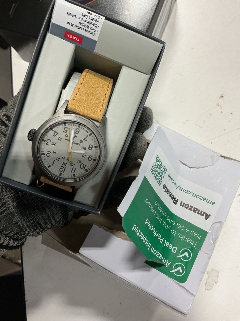 Condition photo showing Good Condition for timex expedition scout 40mm men’s analog watch | luminous hands | durable comfortable adjustable strap | 24 hour time | rugged outdoor watch | 50m water resistance brown/gunmetal/tan