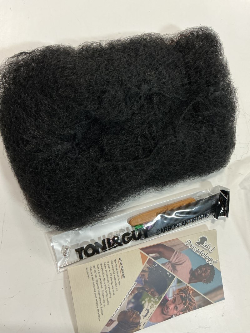 Condition photo showing Good Condition for daixi 20 gram afro kinkys bulk human hair, fluffy soft kinky curly bulk for dreadlocks repairing, micro twist braiding, length and thickness extending, blend seamlessly with african hair (1b, 20 inch) 1b 20 inch