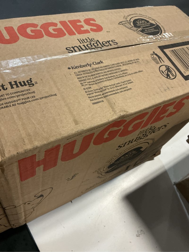 Condition photo showing New/Like New for huggies size 1 diapers, little snugglers diapers, size 1 (8-14 lbs), 198 count (6 packs of 33), packaging may vary
