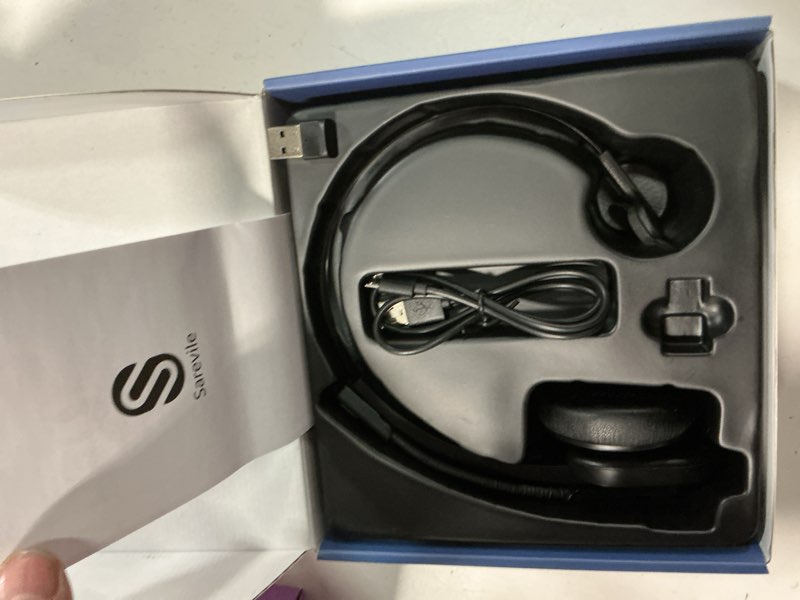 Condition photo showing Good Condition for bluetooth headset with usb dongle for computer, single-ear wireless headset with noise cancelling microphone for office & truckers, bluetooth v5.2 with mute button for work black
