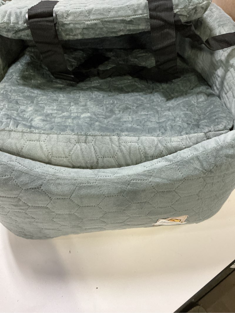 Condition photo showing As Is for Dog Car Seat for Small/Medium Dogs, Memory Foam Dog Booster Seat, Travel Safety Per Car Seat with Washable Removable Cover, Storage Pockets for Dogs up to 35 lbs(Gray) Gray Small