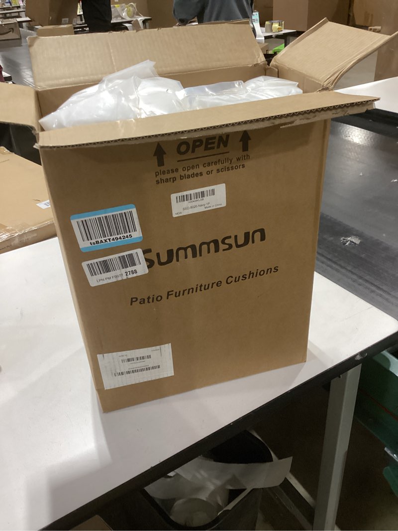 Condition photo showing New/Like New for Chaise Lounge Cushions Outdoor - Waterproof and Fade Resistant Sun Lounger Replacement Cushions - Patio Lounger Pads with Removable Cover for Pool, Deck, Lawn, 80 x 26 x 3 Inch, Navy 80" x 26" x 3“ | 1 Pack Navy