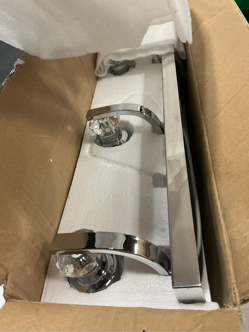 Condition photo showing Good Condition for Chrome Bathroom Light Fixtures with K9 Crystal Lampshade Bathroom Lighting Over Mirror Vanity Lights for Living Room,Bedroom,Restroom,Hallway 4 Lights Round Chrome 4 Lights