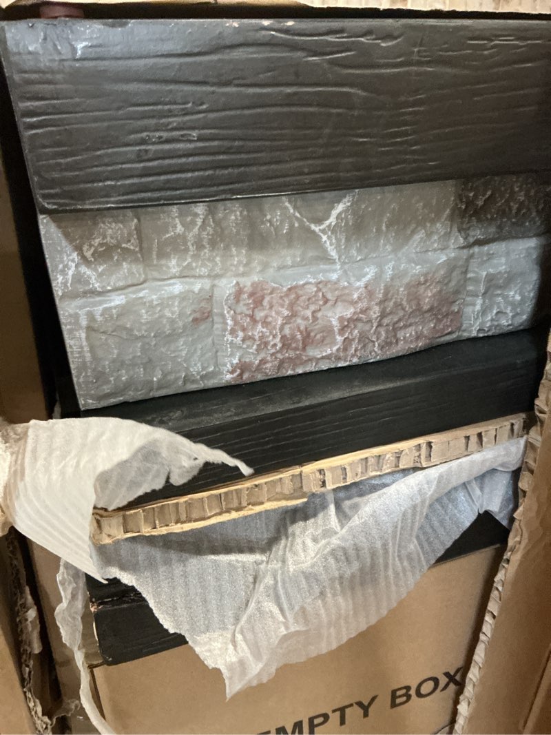 Condition photo showing Good Condition for allen + roth A+R Faux stone w/Coffee Oak Mantle