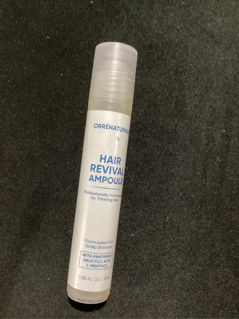 orrenaturals hair revival ampoule, hair growth serum roll on for fuller, thicker, stronger hair (2 c