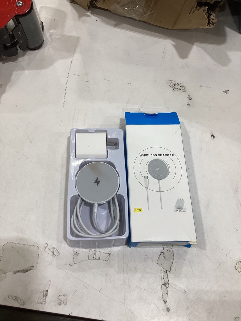 Condition photo showing Good Condition for [apple mfi certified]magnetic wireless charger apple mag safe charger,15w 6ft fast wireless charging pad for apple iphone 16 pro max/16 pro/16 plus/15 pro max/14/13/12/airpods3/2/pro/pro2,charging pad