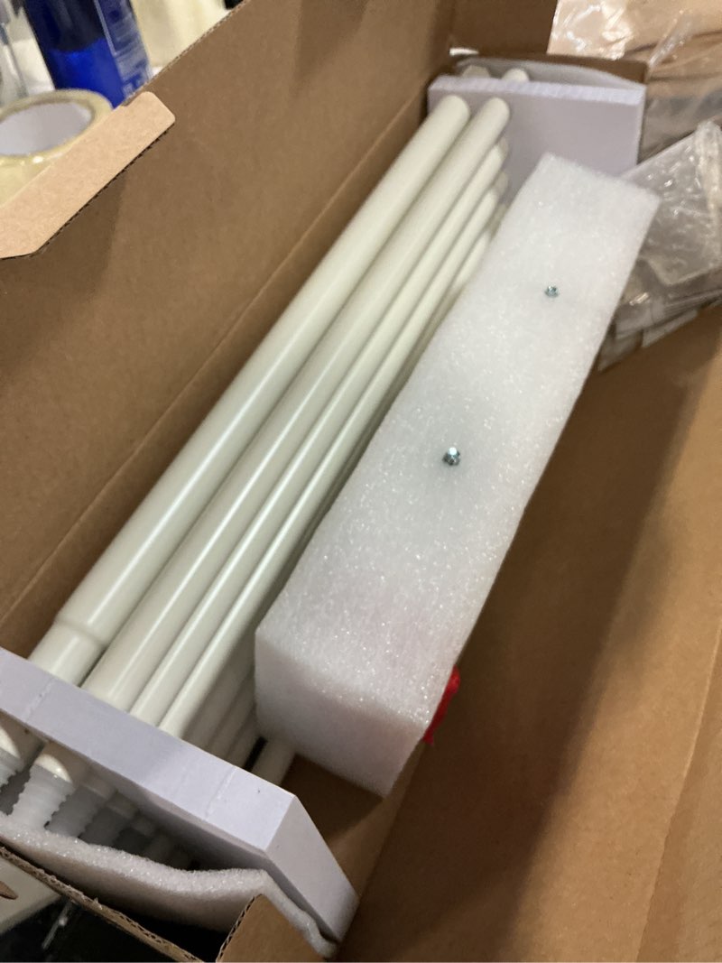 Condition photo showing New/Like New for white double curtain rods for windows 48 to 84, usfook room darkening wrap around curtain rod 32 to 86, 3/4 inch curtain poles for living room and bedroom 48-84" white