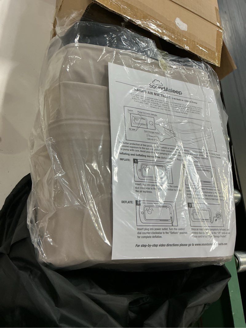 Condition photo showing Good Condition for soundasleep products dream series luxury air mattress, comfortcoil technology, built-in high capacity pump for home, camping- double height, adjustable, inflatable blow up, portable (twin xl size) twin xl black