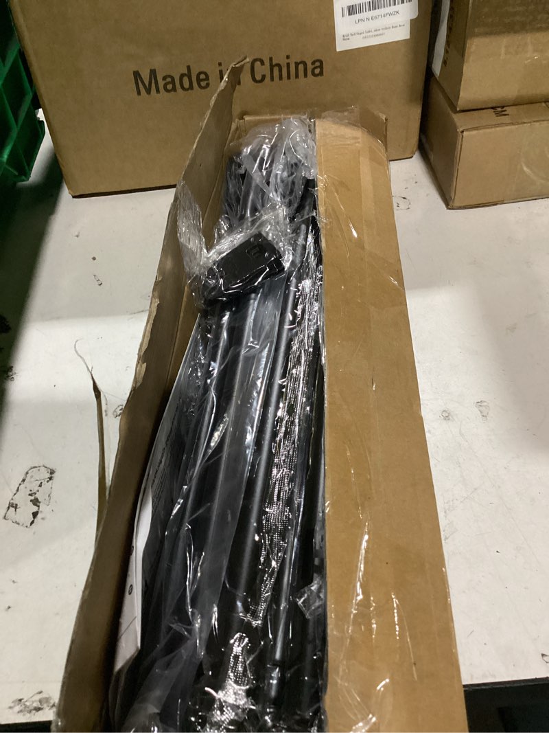 Condition photo showing Good Condition for wrap around curtain rod 60 to 120 inch, 3/4 inch adjustable double blackout curtain rod, metal thickened hidden base curved drapery rod, black 30-120"