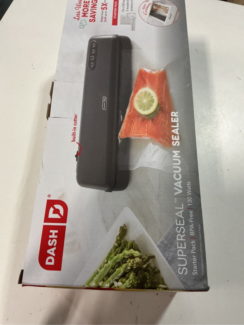 Condition photo showing New/Like New for dash superseal vacuum sealer - airtight meal packaging for sous vide & safe food storage - includes 