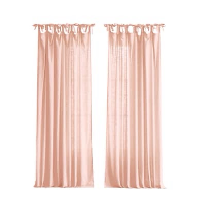 allen + roth 84-in Blush Light filtering Tie top Single curtain panel