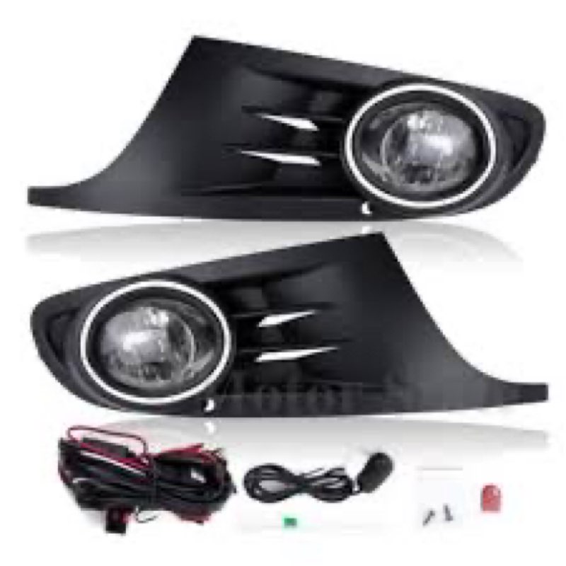 AniyaFDCX Fog Lights Fit For MK6 2010-2014 Golf Jetta TDI Sportwagen Chrome Black Bezel Kit (OE Styl