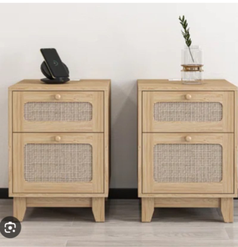 Table de chevet en bois manufacturA® avec station de charge Kunkle 