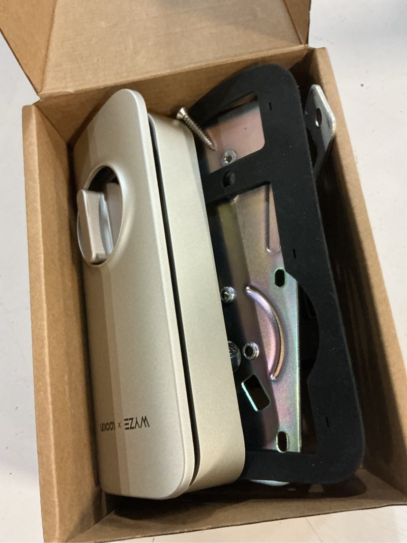 Condition photo showing Good Condition for wyze auto-lock bolt, fingerprint unlock with keypad, electronic entry door smart deadbolt lock, ipx5 weatherproof, easy installation, satin nicke