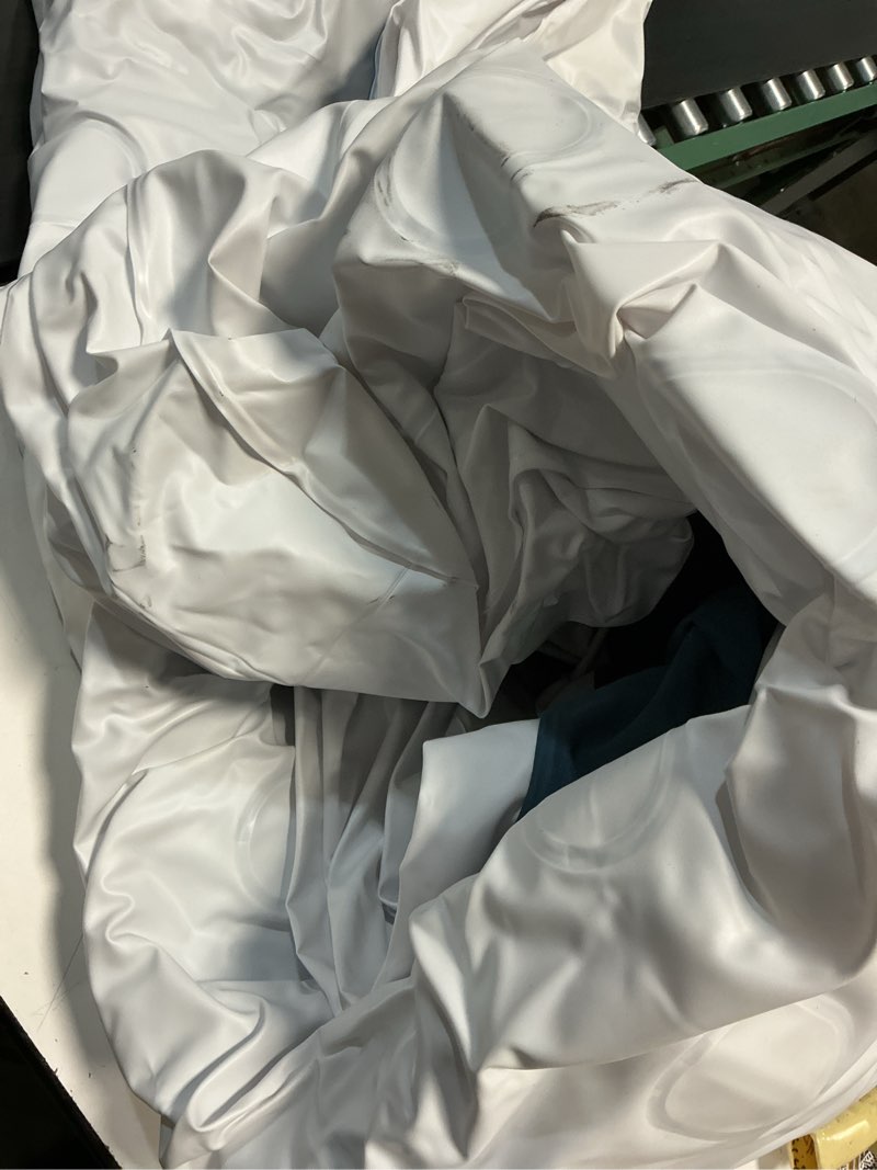 Condition photo showing As Is for dr. air twin air mattress with built-in pump, 18" raised blow up mattress, 500 lbs max honeycomb air bed, 48hr leak-proof test, 3min inflatable mattress for home, guests, camping, colchones inflables blue top with 18" white base twin