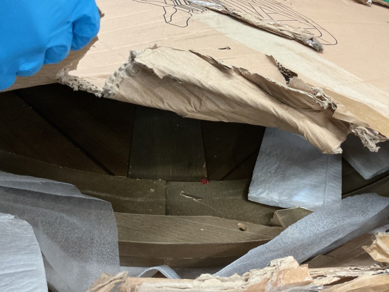 Condition photo showing As Is for 180200b1 Coaster Furniture Dining Table - Rustic Smoke Visit(incomplete top only)