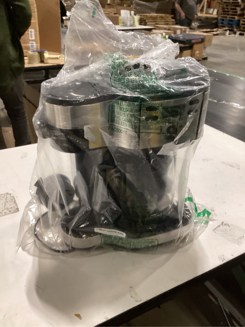 Condition photo showing Good Condition for Hamilton Beach 2-Way Programmable Coffee Maker, 12 Cup Glass Carafe And Single Serve Coffee Maker, Black with Stainless Steel Accents, 49980RG 12 Cup Black