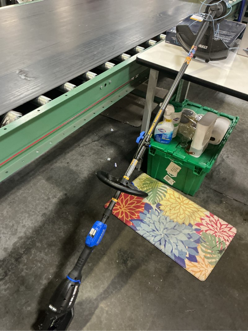 Condition photo showing As Is for kobalt 24-volt 15-in split shaft attachment capable battery string trimmer 4.0 ah (battery no included) (charger no included)