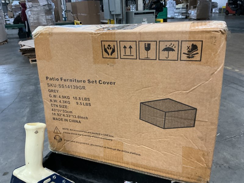 Condition photo showing New/Like New for baleine patio furniture covers, outdoor furniture covers waterproof, heavy duty oxford patio table cover for outdoor table, chair, sofa, desk (black, 108"l x 82"w x 28"h) black 108"l×82"w×28"h