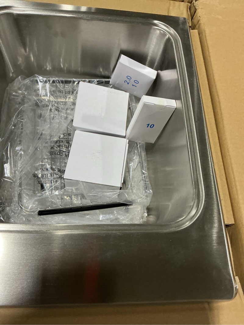 Condition photo showing Good Condition for project source drew drop-in 33-in x 22-in stainless steel double equal bowl 20 -gauge kitchen sink all-in-one kit