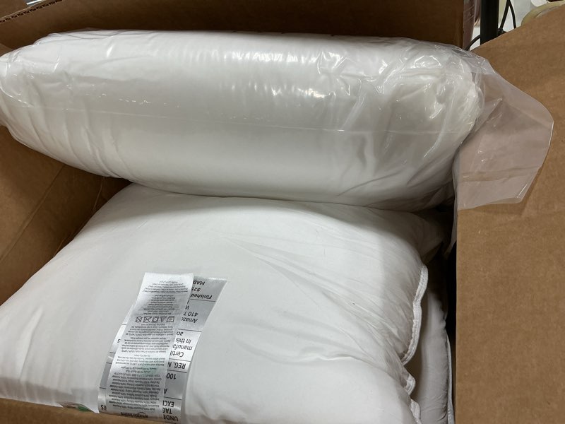 Condition photo showing Good Condition for Amazon Basics Down Alternative Bed Pillows for Back and Side Sleepers, Medium Density, King Size, 36