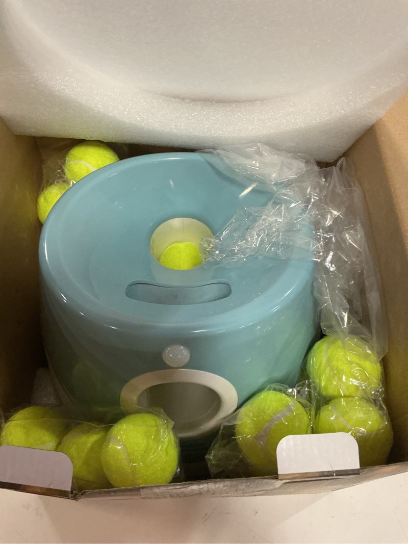 Condition photo showing Good Condition for Automatic Dog Ball Launcher, Dog Ball Thrower Machine with 10-30Ft 3 Launching Distance, Interactive Toys for Small Dogs Indoor & Outdoor with 15 Mini Tennis Balls (2 inch) -Blue