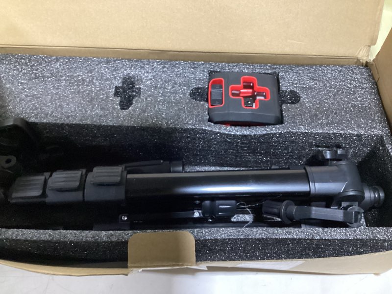 Condition photo showing Good Condition for Motovera Laser Level with Tripod, 100 feet Green Cross Line Self Rotary Leveling Laser Level, 4 Brig