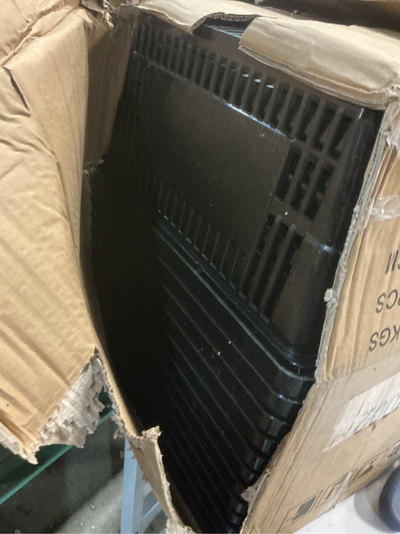 Condition photo showing Good Condition for 24 pcs shopping baskets with handles, 21l durable plastic shopping cart, portable grocery basket for supermarket retail shop book store laundry, black 21l black