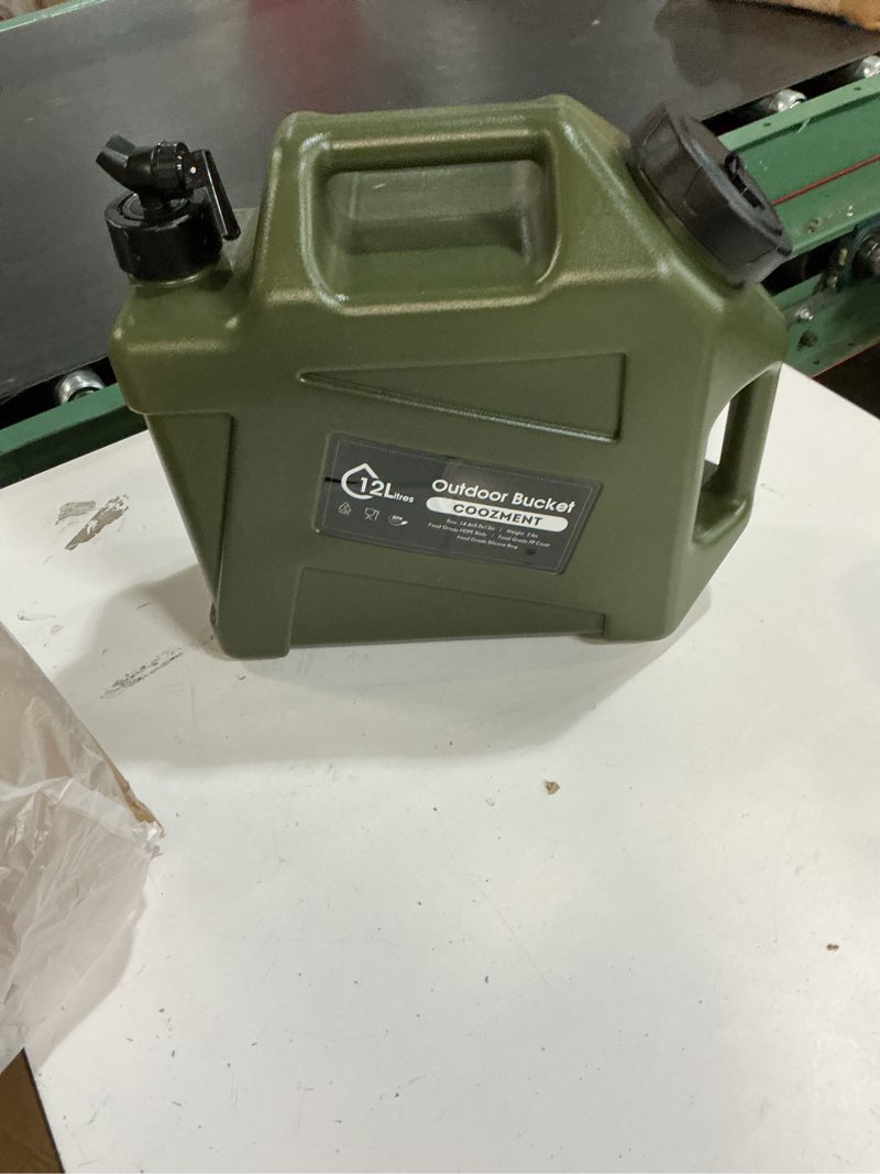 Condition photo showing Good Condition for coozment 3.2 gallon/5 gallon water containers with spigot, bpa free water jug, military green water tank, multifunction water storage containers for camping outdoor hiking,emergency stroage green 409.6 ounces