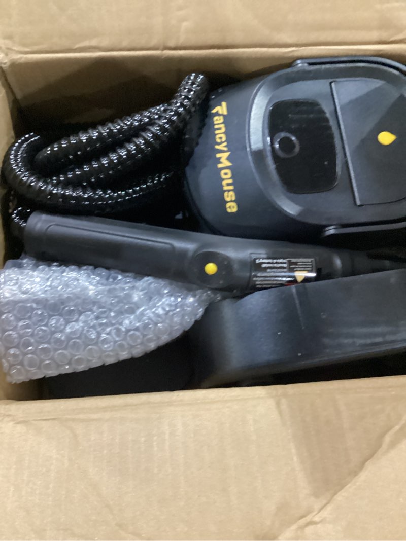 Condition photo showing Good Condition for steam cleaner, 3-level adjustable handle, 15s heat-up, 1500w steamer for cleaning, rolling system, portable steamer for cleaning with mop & 17-piece kit for home, car, grout, tile, couch, kitchen