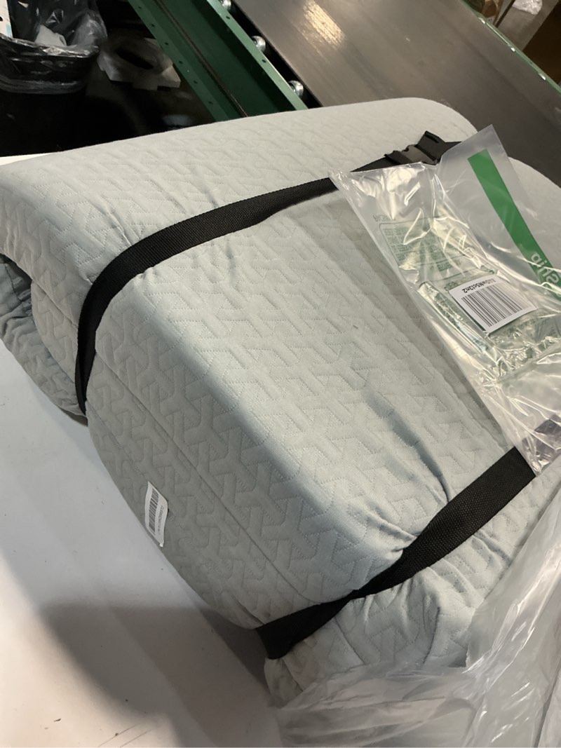 Condition photo showing Good Condition for Memory Foam Camping Mattress Pad 3 Inch Thick, Portable Sleeping Pad with Waterproof Cover, Portable Roll Up Cot Mattress Pad Floor Mat for Travel Truck Bed Tent, 72"×24"×3", Gray