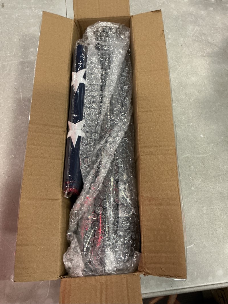 Condition photo showing Good Condition for american flag with pole - includes 5ft heavy duty flag pole holder for outside house,3x5 embroidered us flag and wall mount bracket,tangle free flagpoles kit for porch,garage,outdoor 5ft(with 3x5 flag) black