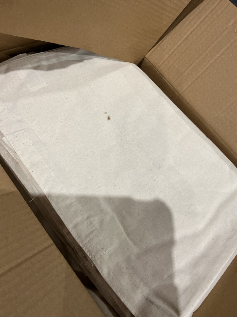 Condition photo showing Good Condition for topdesign 48-pack economical 16"x15" cotton tote bags, lightweight medium reusable grocery shopping cloth bags, suitable for diy, advertising, promotion, gift, activity medium beige 48