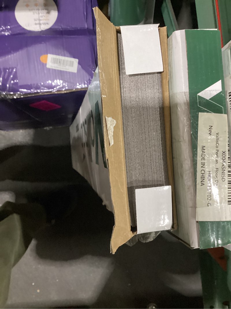 Condition photo showing Good Condition for Peel and Stick Vinyl Flooring 36 Pack 54 Sq.Ft, Waterproof Vinyl Flooring Peel and Stick for Office, Living Room, Bathroom, Kitchen - Unique Design Easy to Install Floor, Dark Gray 36 x 6 x 0.1 inches Dark Gray 36