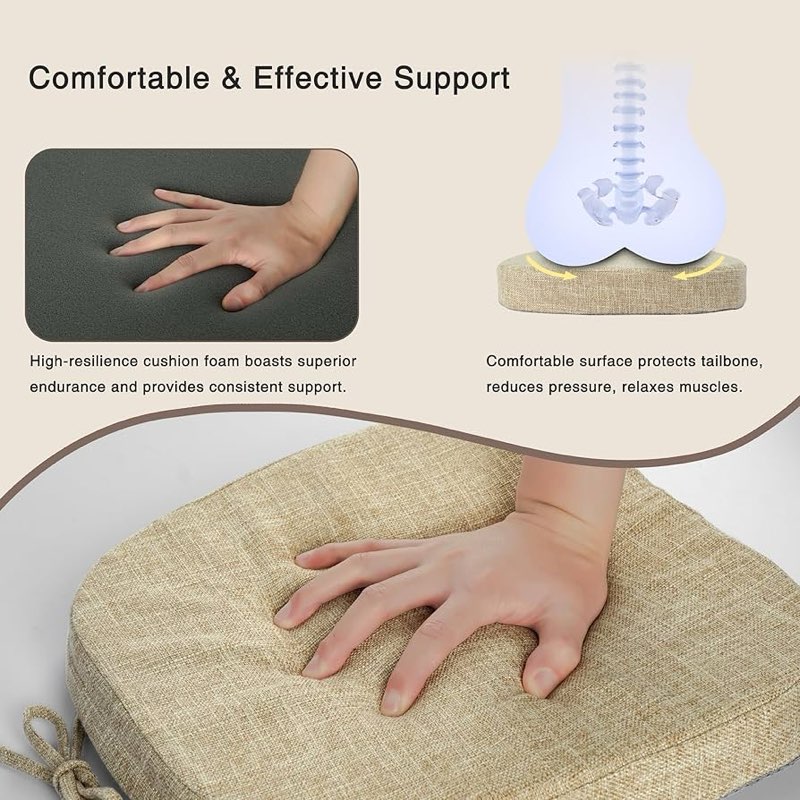 ovov 14x14 chair cushions for metal dining chairs set of 4 non slip thick textured chair pads for di