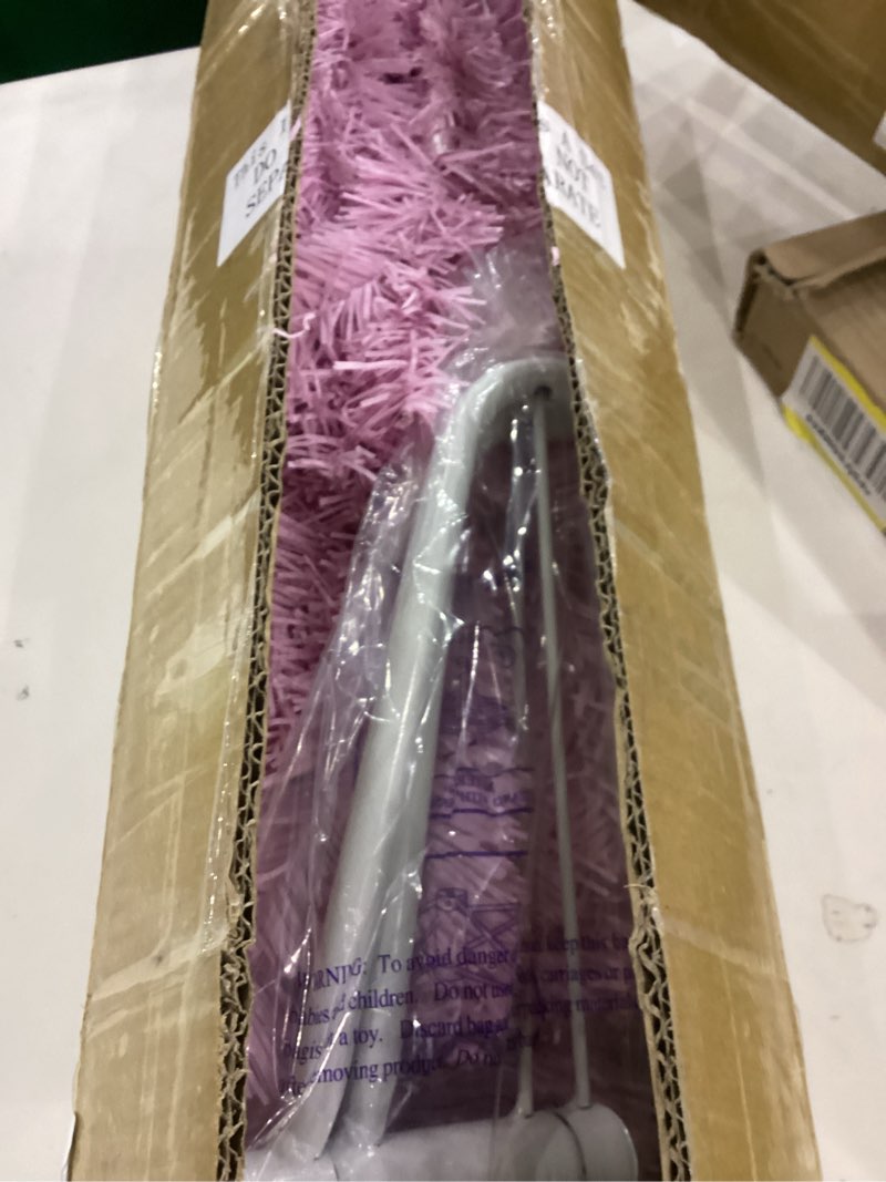 Condition photo showing Good Condition for Half Christmas Tree for Wall Corner Artificial Christmas Tree with LED Lights Metal Stand Xmas Holiday Decor for Home Indoor Xmas Party Decoration(Pink,6ft) Pink 6ft