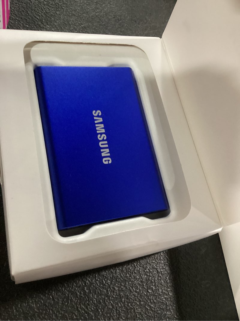 Condition photo showing Good Condition for samsung t7 portable ssd, 500gb external solid state drive, speeds up to 1,050mb/s, usb 3.2 gen 2, reliable storage for gaming, students, professionals, mu-pc500h/am, blue