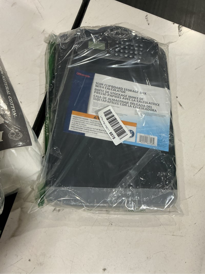 Condition photo showing Good Condition for officemate oic slim clipboard storage box with calculator