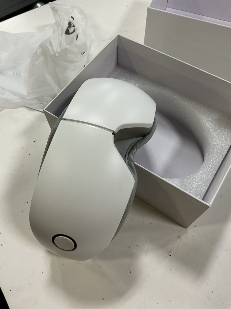 Condition photo showing As Is for bob and brad eye massager fsa eligible/hsa eligible, eyeoasis 2 heated eye mask for migraines with music, smart migraine massager warm compress therapy for migraines, dry eyes, and eye strain relief a-pearl white (deep relaxation, sleep aid)