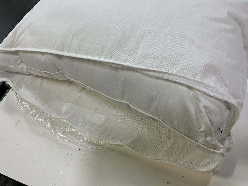 Condition photo showing As Is for premium down alternative pillow, king 