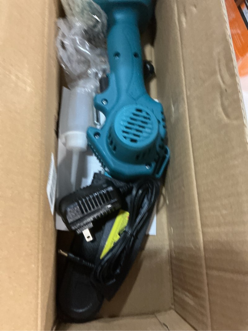 Condition photo showing As Is for Seesii Mini Chainsaw 8-inch, Mini Chainsaw Cordless Tool Set, Battery Chainsaw with 2x 4.0Ah Batteries, Handheld Electric Power Chain Saw with Oiler, Safety Lock for Tree Trimming,Wood Cutting 2 x 4000mAh 8 Inch Pro