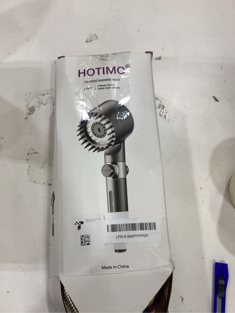 Condition photo showing As Is for Filtered Shower Head with Handheld - High Pressure 3 Spray Modes Showerhead with Filters, 12 Replaceable Water Softener Filters for Hard Water | Ion Shower Drops Head with 75" Anti-Burst Hose Gray